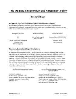 Title IX: Sexual Misconduct and Harassment Policy