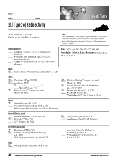 Chapter 21: Types of Radioactivity