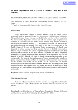 In Vitro Degradation Test of Phenol in Surface, Deep and Mixed