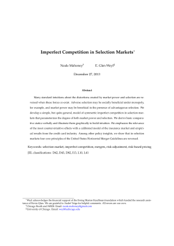Imperfect Competition in Selection Markets
