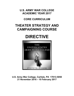 DIRECTIVE - School of Strategic Landpower