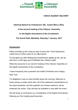 1 CHECK AGAINST DELIVERY Opening Speech by Chairperson