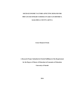 SOCIO-ECONOMIC FACTORS AFFECTING DEMAND FOR