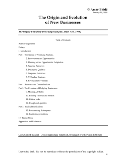 The Origin and Evolution of New Businesses
