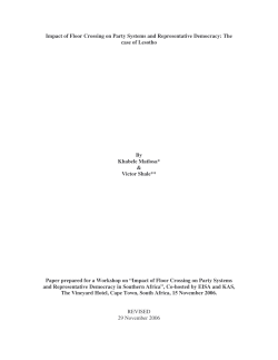 Impact of Floor Crossing on Party Systems and Representative