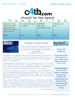 09-11-16 newsletter - Church for the Beach