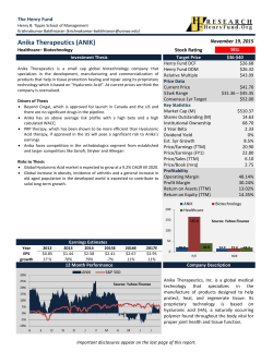 Anika Therapeutics (ANIK) - Tippie College of Business