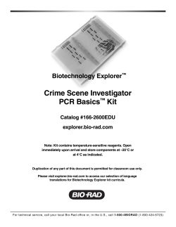 Crime Scene Investigator PCR Basics&trade; Kit