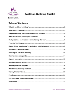 Coalition Building Toolkit - Children`s Health Alliance of Wisconsin