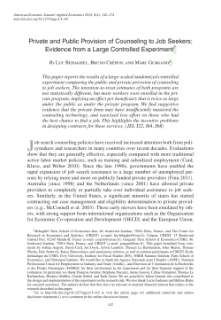 Private and Public Provision of Counseling to Job Seekers