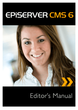 Editor`s Manual for EPiServer CMS 6.0 rev C