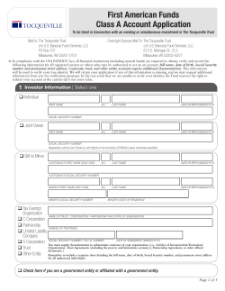 First American Funds Class A Account Application
