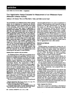 Four Agglutination Assays Evaluated for Measurement of von