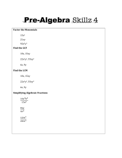 Pre-Algebra Skillz 4