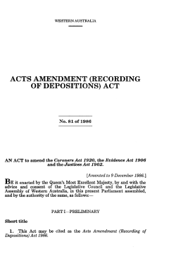 acts amendment (recording of depositions) act