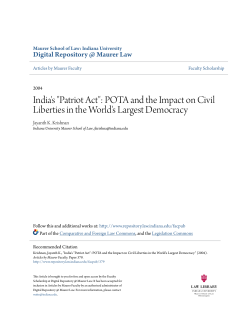 India`s "Patriot Act": POTA and the Impact on Civil Liberties in the