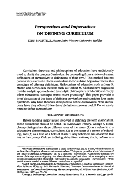on defining curriculum