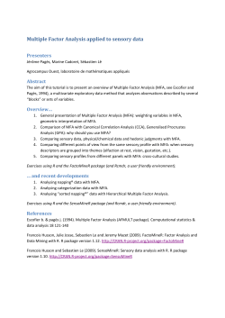 Multiple Factor Analysis applied to sensory data