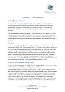 Briefing on French Business Culture