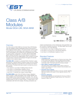 Data Sheet 85001-0275 -- Class A, B Signal Modules