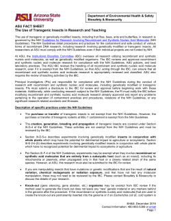 The Use of Transgenic Insects in Research and Teaching