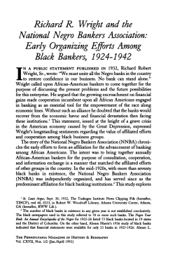 Richard R Wright and the National Negro Bankers Association: Early