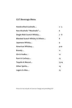 Cocktail List - Marina Bay Sands