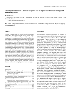 The subjective nature of Linnaean categories and its impact in