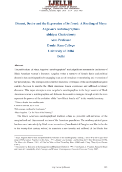 Dissent, Desire and the Expression of Selfhood: A Reading of Maya