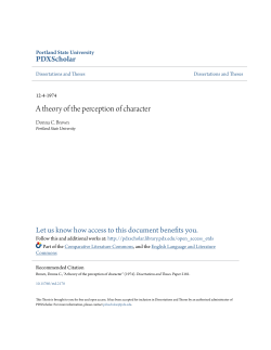 A theory of the perception of character - PDXScholar