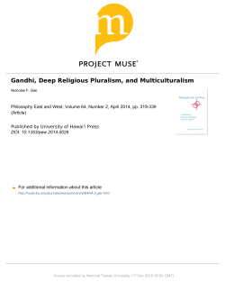 Gandhi, Deep Religious Pluralism, and Multiculturalism