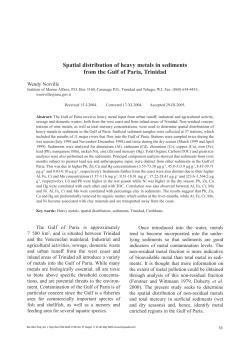 Spatial distribution of heavy metals in sediments from the Gulf of
