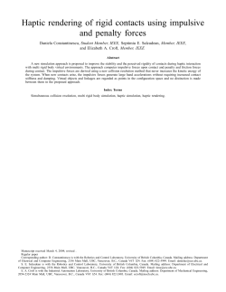 Haptic rendering of rigid contacts using impulsive and penalty forces