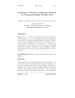 Evaluation of Sentence Alignment Methods on Portuguese
