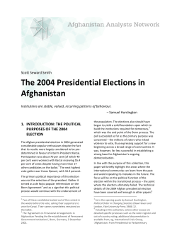 3. The 2004 Presidential Elections in Afghanistan