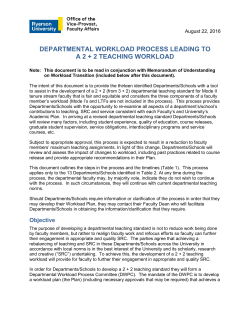 Departmental Workload Process Leading to a 2 + 2 Teaching