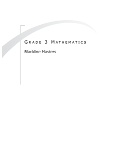 Grade 3 Mathematics: Blackline Masters
