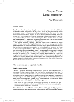 Legal research - School of Social and Political Science