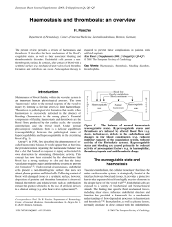 Haemostasis and thrombosis: an overview