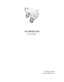 OLD FAMILIAR FACES A love affair with blank verse By Nat Cassidy