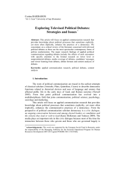 Exploring Televised Political Debates: Strategies and Issues *