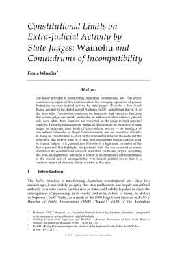 Constitutional Limits on Extra-Judicial Activity by State Judges