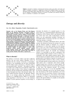 Entropy and diversity - Wiley Online Library