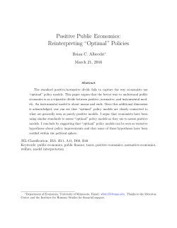 Positive Public Economics: Reinterpreting “Optimal