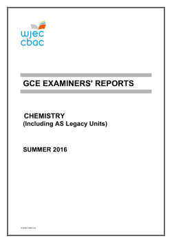 GCE Chemistry Examiners Report Summer 2016 pdf