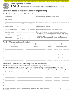 BOA-5 Financial Information Statement for Businesses
