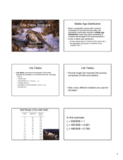 Life Table Analysis