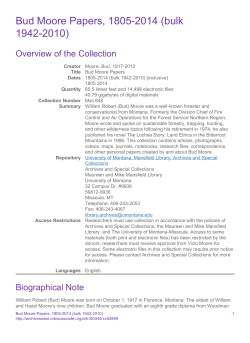 Bud Moore Papers, 1805-2014 (bulk 1942-2010)