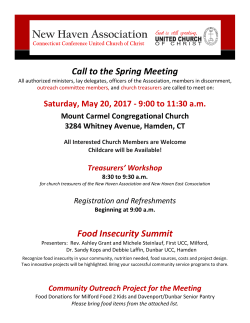 Call to the Spring Meeting Food Insecurity Summit