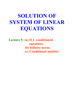 solution of system of linear equations